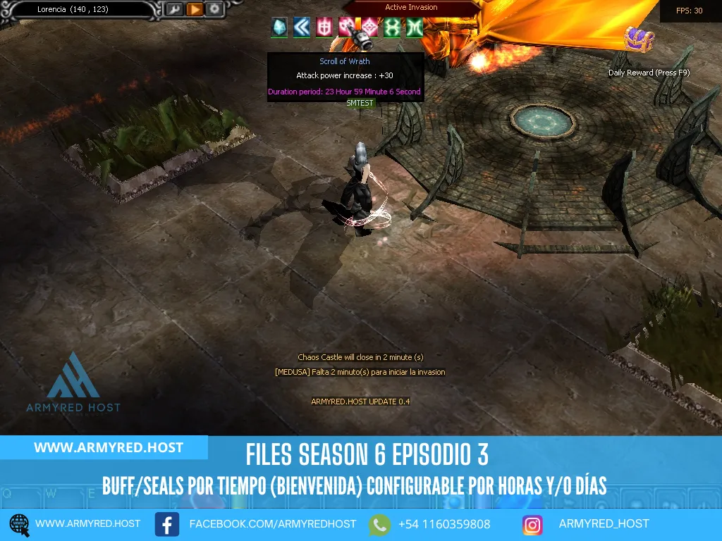 Season 6 Episode 3 files: timed welcome buffs/seals, configurable by hours and/or days