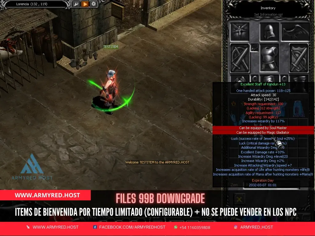Files 99B Downgrade: itens de boas-vindas por tempo limitado (configurável), que não podem ser vendidos nos NPCs
