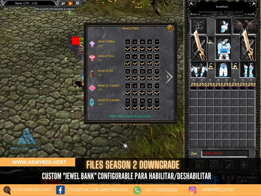 Files Season 2 Downgrade: custom "Jewel Bank" configurável para ativar ou desativar