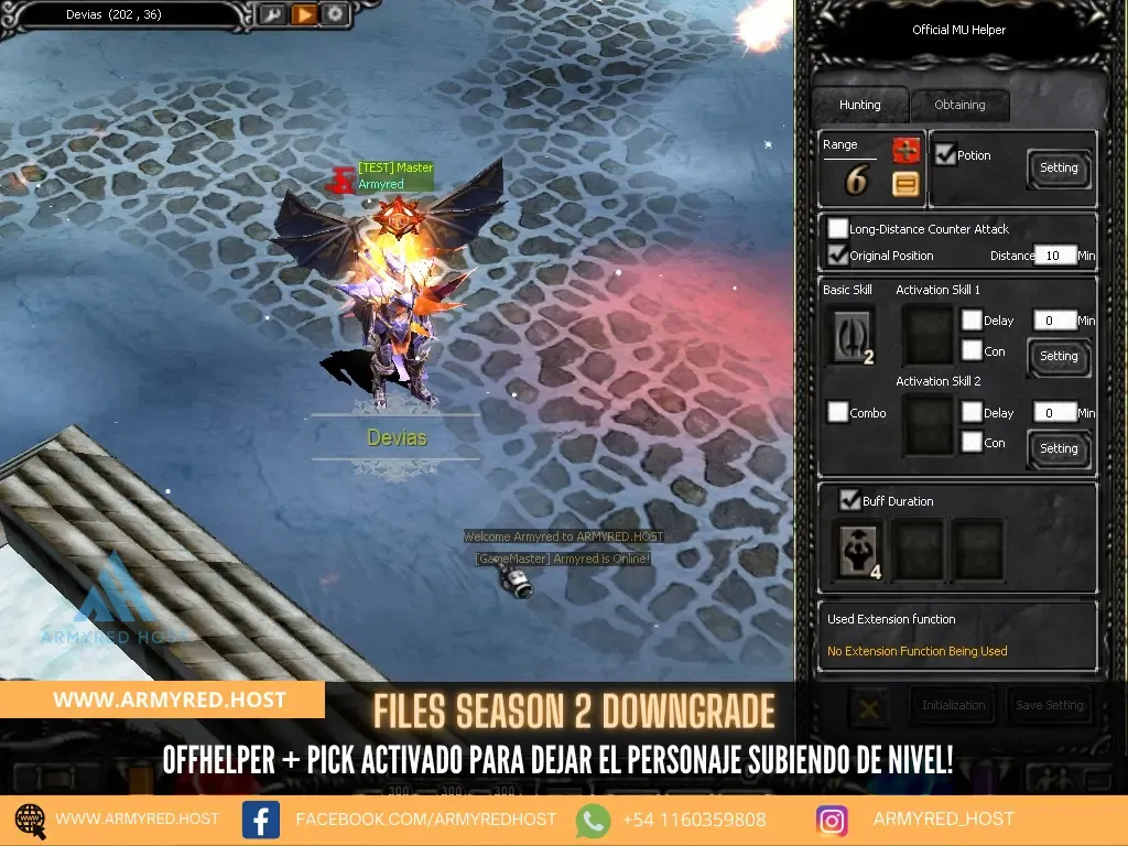 Files Season 2 Downgrade: Offhelper + Pick ativado para deixar o personagem subindo de nível